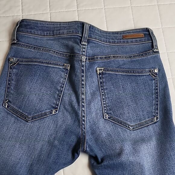 Anthropologie Pilcro Letterpress Script Jeans 25 stretch denim color block - Picture 7 of 10